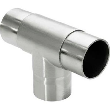 LAVI INDUSTRIES Lavi Industries, Flush Tee Fitting, for 1.5" Tubing, Satin Stainless Steel 44-734/1H